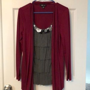 Long sleeve top with tank sewed in